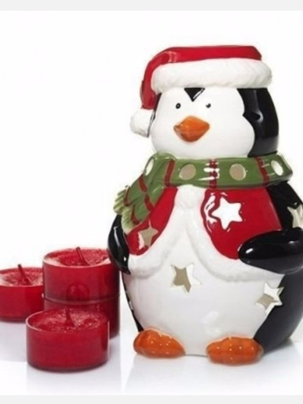 NIP Yankee Candle Festive Penguin Ceramic Luminary